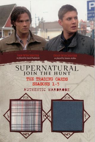 Supernatural Seasons 1 - 3 Ultra Rare Oversize Dual Wardrobe Card Om19