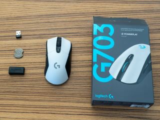 Rare White Logitech G703 Lightspeed Wireless Gaming Mouse W/ Usb Receiver & Box