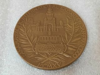 RARE PANAMA PACIFIC WORLD EXPEDITION OF 1915 BRONZE MEDAL 7 CM 2