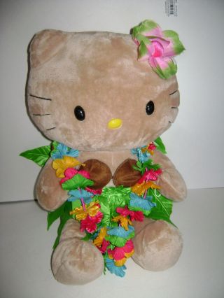 Build A Bear Tan Sunkissed Hawaiian Tropical Hello Kitty 19 " Plush Stuffed Rare