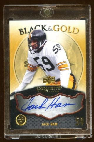Jack Ham 2008 Exquisite Auto Sp Black & Gold Rare Find Steelers Legend