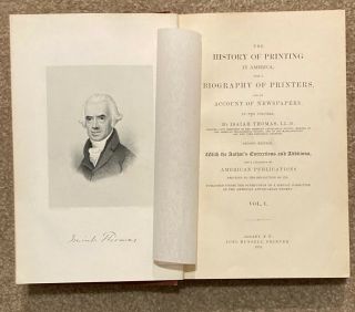 Rare 1874 2 - Volume Set History Of Printing In America By Isaiah Thomas Biography