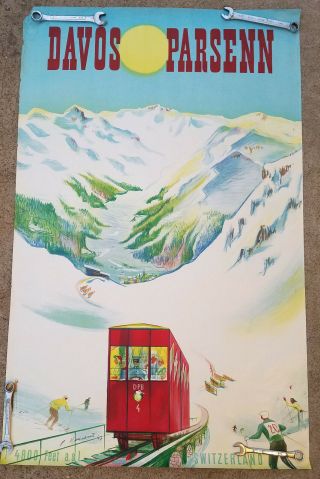 Rare 1947 Swiss Vintage Lithograph Travel Poster Edi Hauri