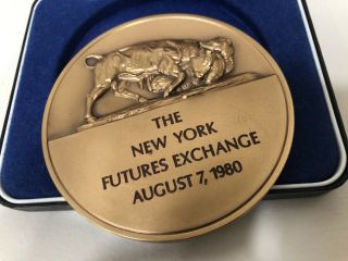 1980 Officer ' s Medal Coin York Stock Exchange Futures Danbury BRONZE RARE 4