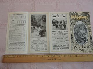 1907 ? Rare Los Angeles Pacific Electric Railway California Timetable Mt.  Lowe