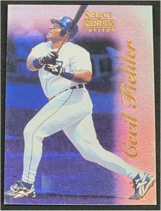 Cecil Fielder 1996 Select Certified Edition Mirror Blue 63 Detroit Tigers Rare