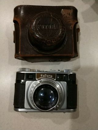 Rare Futura - S Vintage Rangefinder Camera With Evar 2/50 50mm Lens As - Is
