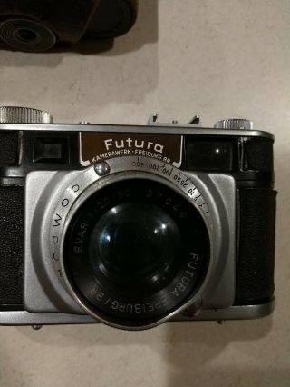 Rare Futura - S Vintage Rangefinder Camera With Evar 2/50 50mm Lens As - is 2