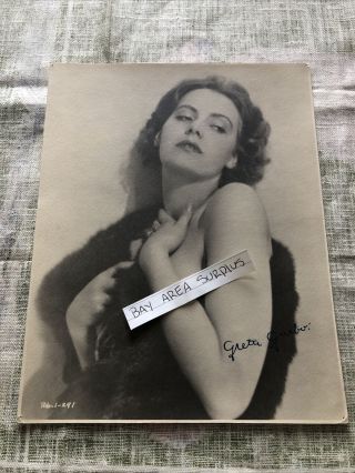 Rare Unpublished Photo Of Greta Garbo Signed 9”x7” Hollywood