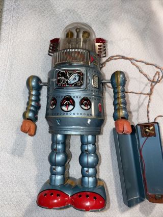 Tin toy Door Robot Alps Electric remote control W/original box Mega rare 3