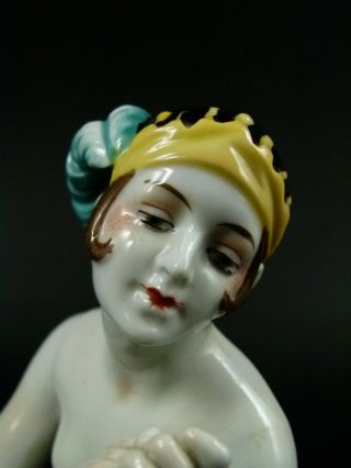 ABSOLUTELY RARE ANTIQUE GERMAN HALF DOLL ART DECO LADY BY DRESSEL & KISTER 3