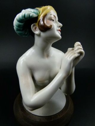 ABSOLUTELY RARE ANTIQUE GERMAN HALF DOLL ART DECO LADY BY DRESSEL & KISTER 4