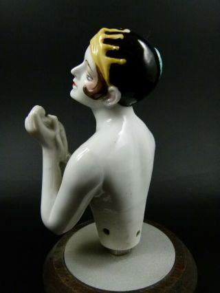 ABSOLUTELY RARE ANTIQUE GERMAN HALF DOLL ART DECO LADY BY DRESSEL & KISTER 6