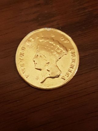➡➡1860 - S V.  Rare Princess Indian Usa Three Dollar Gold Coin ($3) Rch Minted 4408