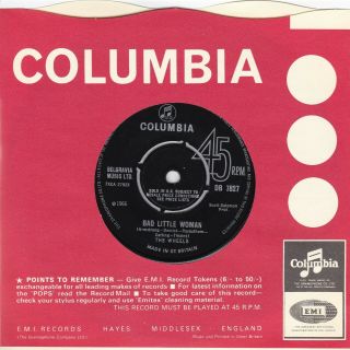 The Wheels - Bad Little Woman Very Rare 1966 Uk Columbia M -