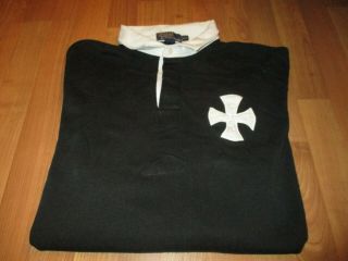 Rare Mens Polo Ralph Lauren Long Sleeve Iron Cross Polo Rugby Shirt Size Xxl