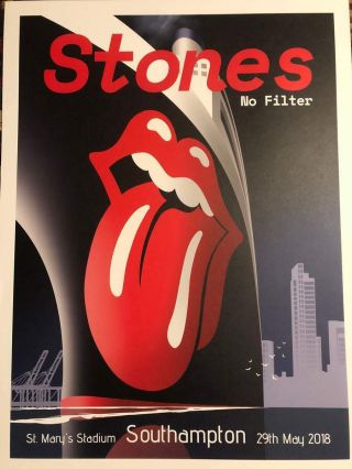 Rolling Stones Rare Show Poster 88/200 Southampton England Titanic Ship Print