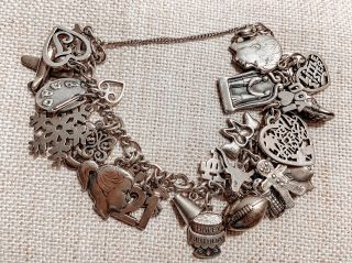 Rare James Avery Sterling Silver Charm Bracelet With 29 Charms