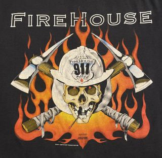Vintage Firehouse Tour Shirt 90s Skull Rock Band Tank Concert Men’s Large? RARE 2