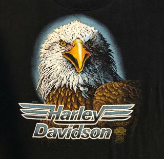 Vintage Harley Davidson Eagle Single Stitch T - Shirt Montague Size Xl Very Rare