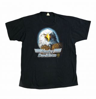 Vintage Harley Davidson Eagle Single Stitch T - Shirt Montague Size XL Very Rare 3