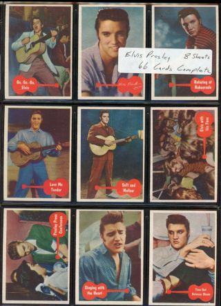 1956 Topps/bubbles Elvis Presley Cards - 66 Card Complete Set - 6 Ex/mt - Rare