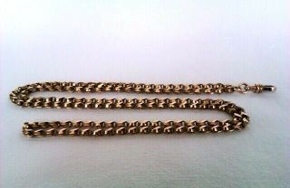 Extremely Rare 9ct Gold Victorian Fancy Link Long Guard Chain C1898 23.  59 Grams