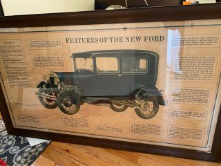 Very Rare 1928 1929 1930 1931 Large Ford Dealership Poster Sign