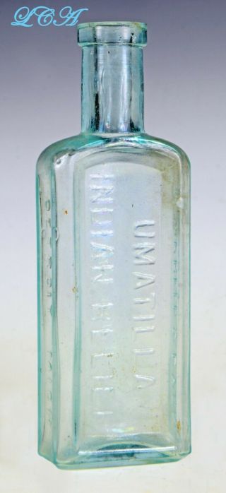 Rare Small Size Antique Umatilla Indian Relief Patent Medicine Bottle 1800 