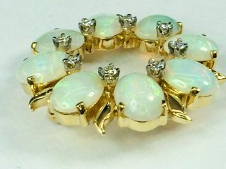 Rare Vintage Tiffany & Co 14K Yellow Gold Opal Old Miner Diamond Pin Brooch 6.  8g 5