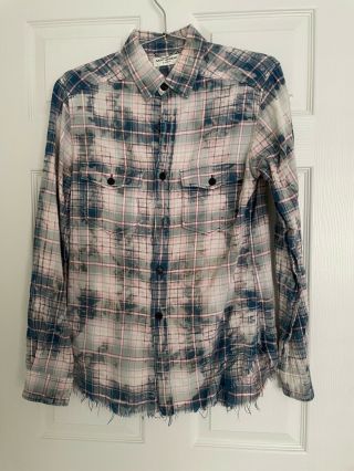 Rare One Of A Kind Ss16 Saint Laurent Paris Hedi Slimane Flannel Shirt Men 