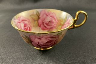 Rare Aynsley 1026 Pink Gold Cabbage Roses Cup Teacup Only - - Rare Handle?