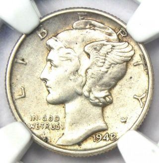 1942/1 Mercury Dime 10c - Certified Ngc Au55 - Rare Overdate Variety Coin