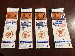 1984 Game 1 World Series Ticket Stub Nlcs Game3 - 4 - 5 Clincher Vs Cubs Rare