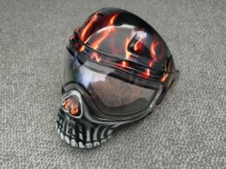 Rare Save Phace Tagged Series Ghost Stalker Airsoft Paintball Mask Skull Flames