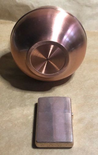 CAMEL SOLID COPPER Zippo Windproof Lighter & Ashtray Set 2003 EXTREMELY RARE 6