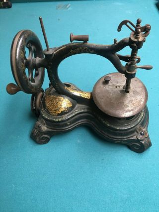 Vintage Cast Iron Sewing Machine W.  Taylor Patent 1860 - 1870s Rare Machine