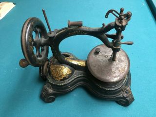 Vintage Cast Iron Sewing Machine W.  Taylor Patent 1860 - 1870s RARE Machine 2