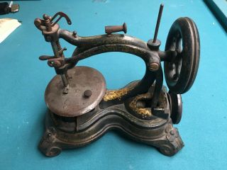 Vintage Cast Iron Sewing Machine W.  Taylor Patent 1860 - 1870s RARE Machine 5
