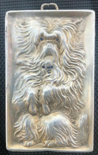 Very Rare Louis Kuppenheim Solid Silver (900) Novelty Dog / Poodle Compact