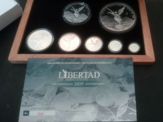 Mexico 2019 Libertad Silver Proof 7 Coin Set,  Magnificent Seven,  Rare