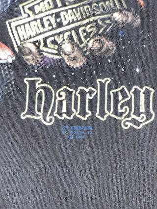 VTG 1988 Harley Davidson Last Biker 3D Emblem Shirt 80s Vintage Hawg 50/50 RARE 2