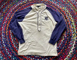 Vintage Polo Ralph Laren Scribble Baseball Jersey Sweatshirt Shirt - L Rare Bear