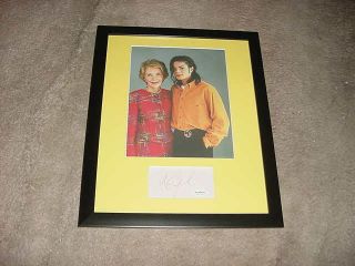 Michael Jackson Signed Matted/framed Cut Auto Photo 12x15 Rare Jsa Certified