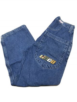 Rare Vintage 90s Jnco Wide Leg Jeans Size 32 X 30 Skater Pants Denim