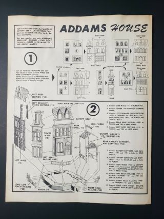 Aurora Addams Family Haunted House Model kit Complete 1964 RARE Unpainted 6