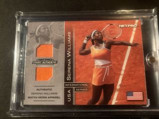 2003 Netpro Serena Williams Rc Match Worn Jersey / Apparel Card D 410/500 Rare