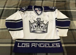 Team Signed Los Angeles Kings Nhl Ccm Hockey Jersey La Size Medium Official Rare