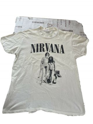 Rare Vintage Nirvana Tour T Shirt Two Virgins John & Yoko Nevermind