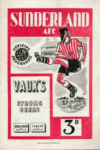 Very Rare Football Programme Sunderland V Manchester United Xmas Day 1950